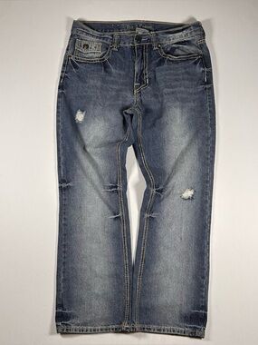 Axe And Crown Mens Relaxed Boot Cut Jeans 34x30 Medium Wash “Bowser” Edition